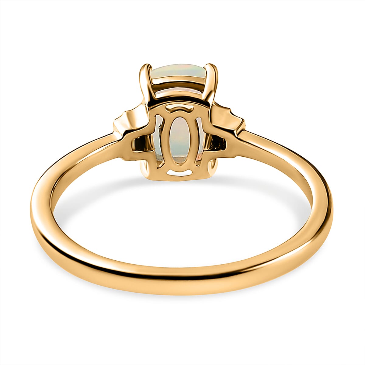 Ethiopian Welo Opal and Diamond Ring in 18K Vermeil Yellow Gold Plated Sterling Silver 7127531 10