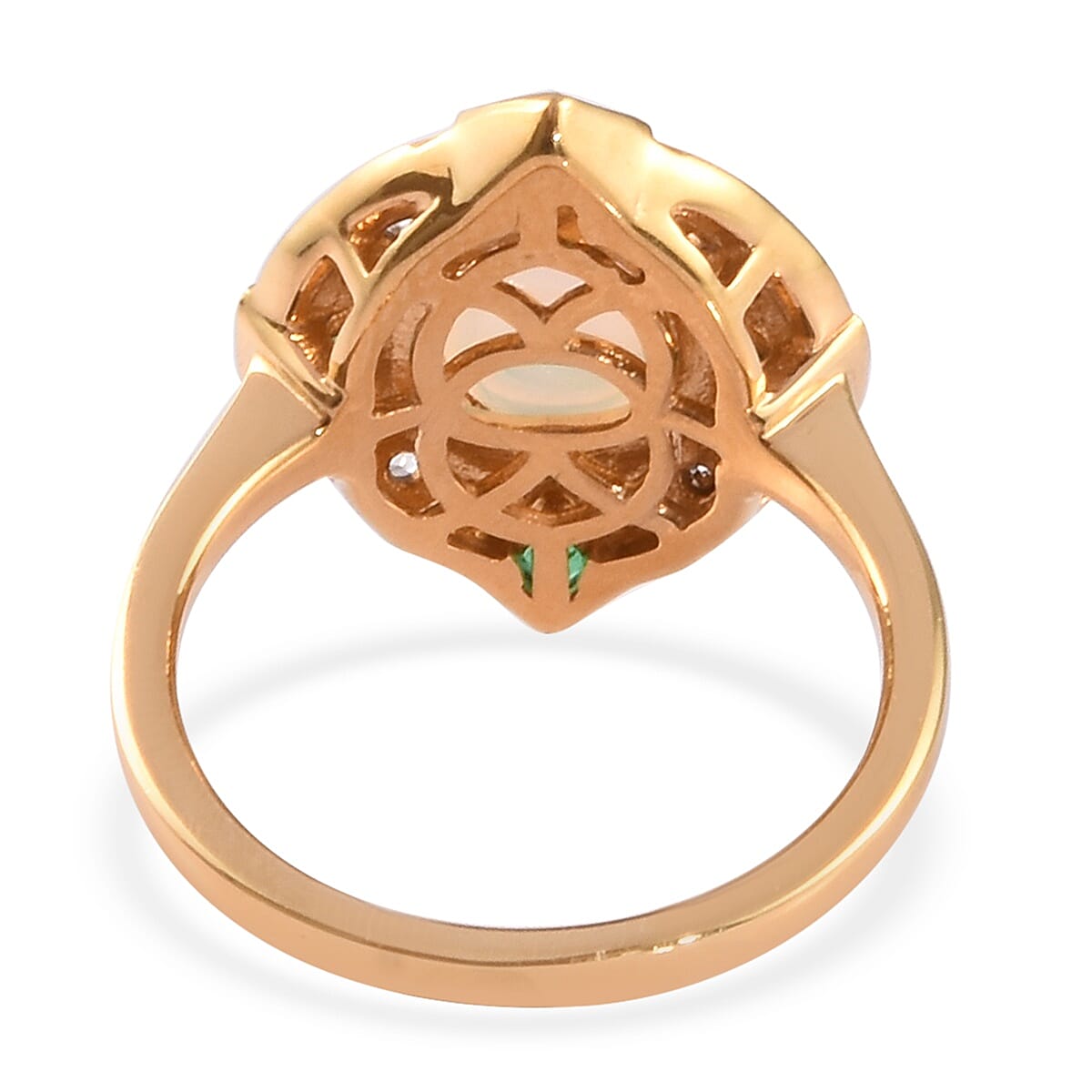 Ethiopian Welo Opal and Kagem Zambian Emerald Ring in 14K Gold Overlay Sterling Silver 1.75 Ct. 3659709 4