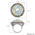 Ethiopian Welo Opal and Multi-Tourmaline Cluster Ring in Platinum Overlay Sterling Silver 7.30 Ct, Silver Wt. 10.05 Gms