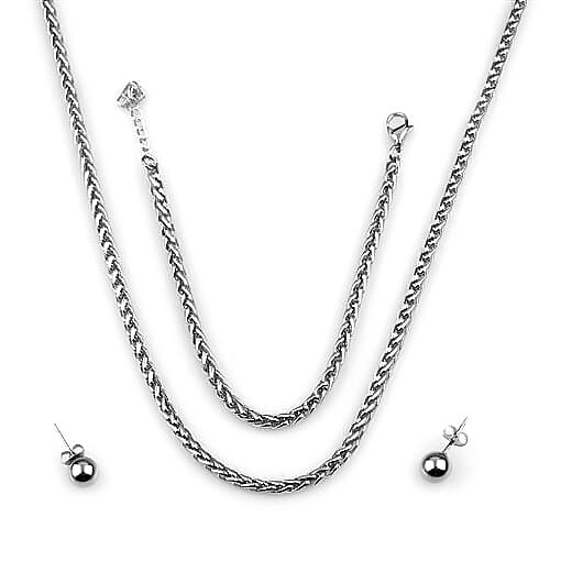 Ever True: 15 Piece Jewellery Gift Set - 6 Necklace, 6 Bracelet, 2 Pairs Earrings, 1 Magnetic Clasp with Extender and Velvet Pouch in 18K White Gold IP Plated 4071921 3