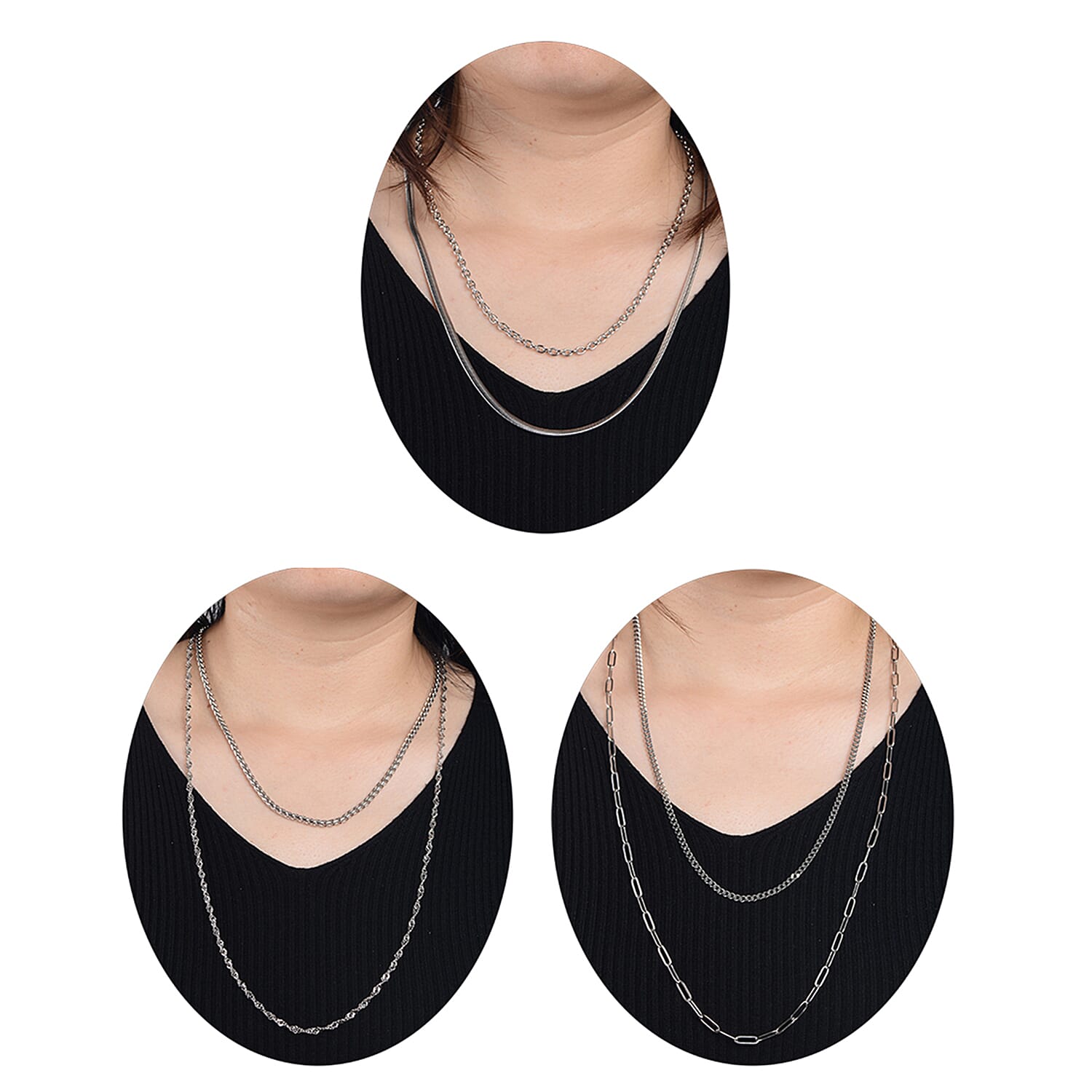 Ever True: 15 Piece Jewellery Gift Set - 6 Necklace, 6 Bracelet, 2 Pairs Earrings, 1 Magnetic Clasp with Extender and Velvet Pouch in 18K White Gold IP Plated 4071921 5