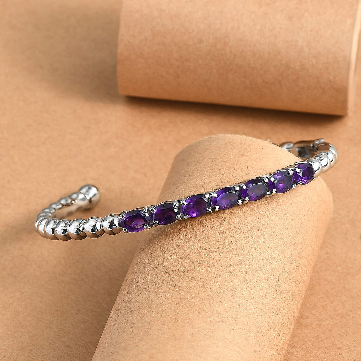 AAA African Amethyst Full Bangle (Size 7.5 - 8.5) 5.13 Ct. 8180052 2