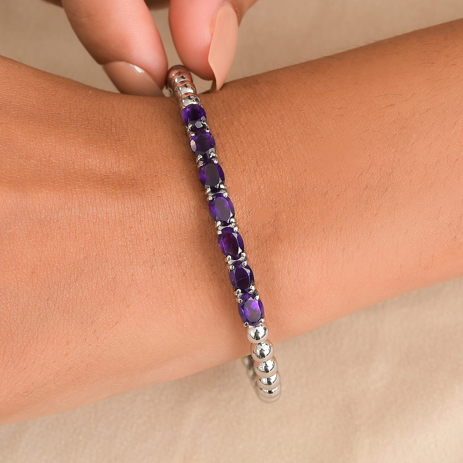 AAA African Amethyst Full Bangle (Size 7.5 - 8.5) 5.13 Ct. 8180052 3
