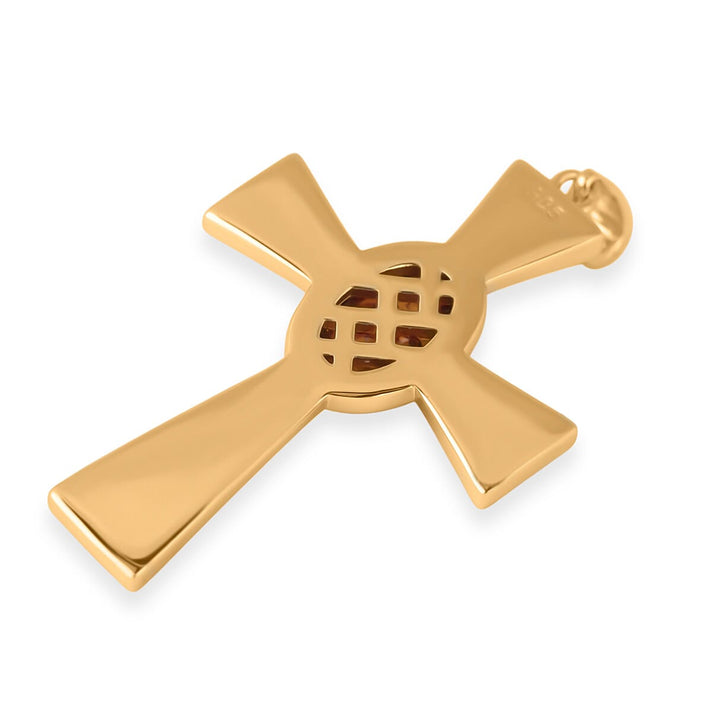 Baltic Amber Cross Pendant in Gold Overlay Sterling Silver 4.00 Ct 8061944 2