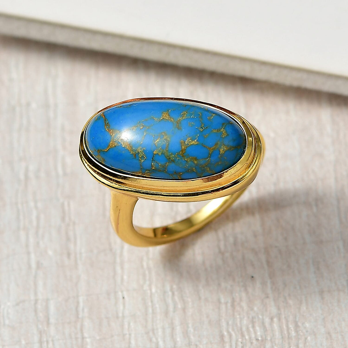 Tucson Find - Blue Turquoise Solitaire Ring 7.61 Ct. 8179759 2
