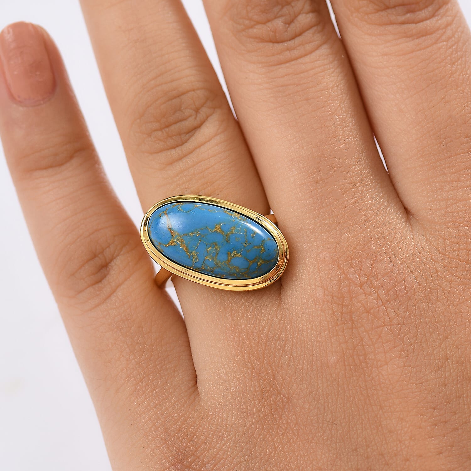 Tucson Find - Blue Turquoise Solitaire Ring 7.61 Ct. 8179759 3