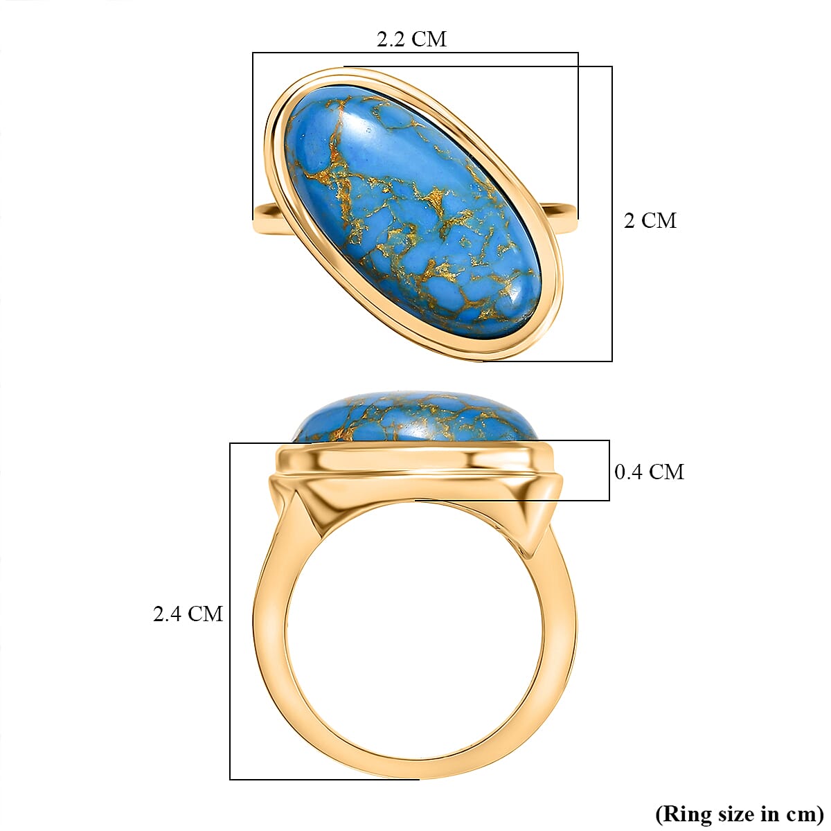 Tucson Find - Blue Turquoise Solitaire Ring 7.61 Ct. 8179759 6