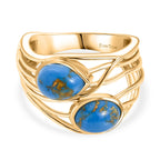 Tucson Find - Blue Turquoise Ring in Yellow Gold Plated 2.16 Ct.