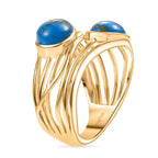 Tucson Find - Blue Turquoise Ring in Yellow Gold Plated 2.16 Ct.