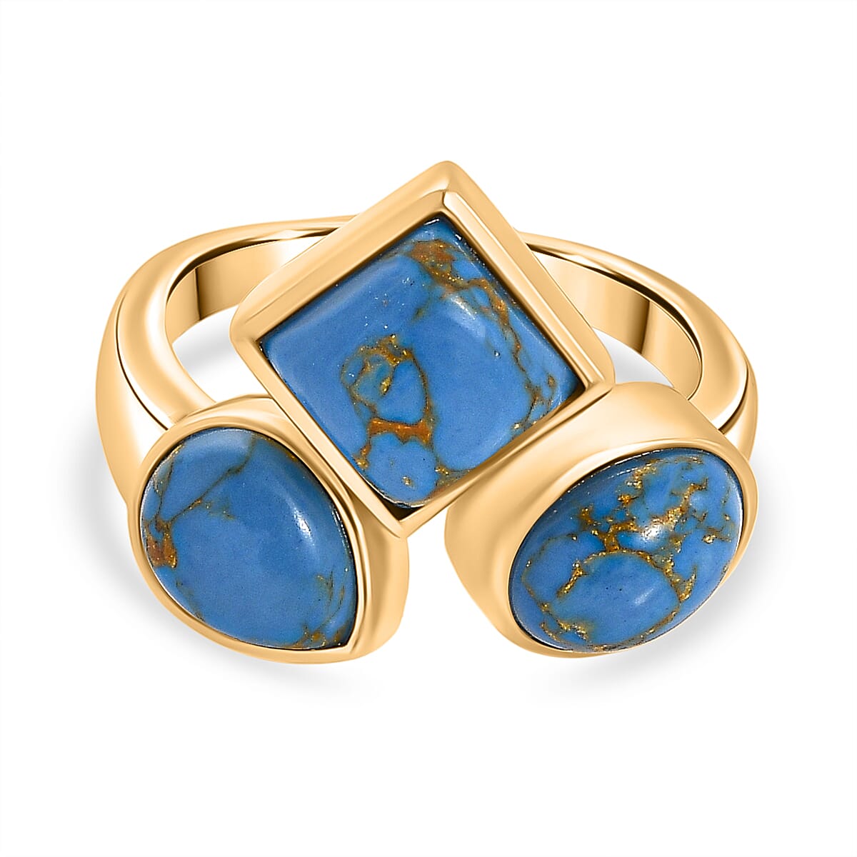 Tucson Find - Blue Turquoise Trilogy Ring 3.87 Ct. 8189802 0