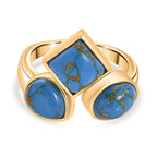 Tucson Find - Blue Turquoise Trilogy Ring 3.87 Ct.