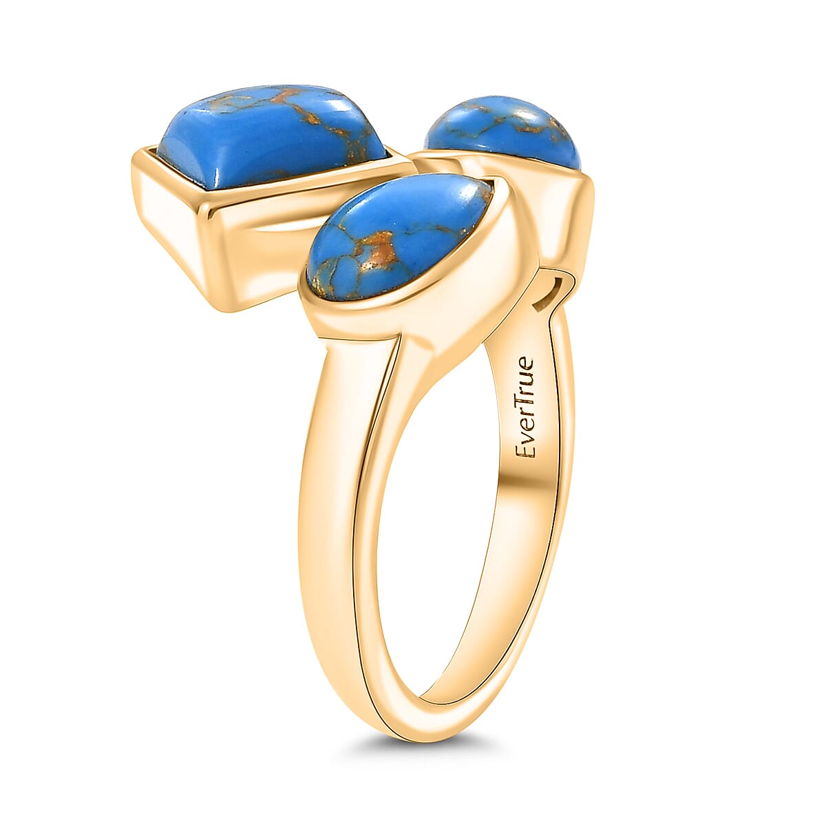 Tucson Find - Blue Turquoise Trilogy Ring 3.87 Ct. 8189802 3