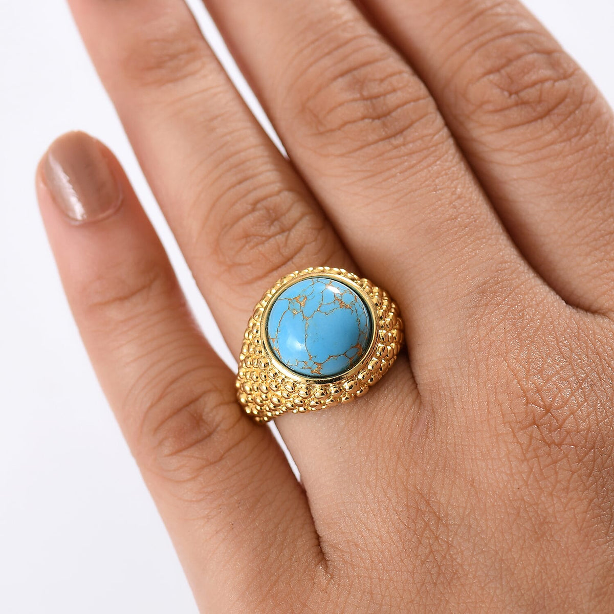 Tucson Find - Blue Turquoise Solitaire Ring 5.55 Ct. 8189738 2