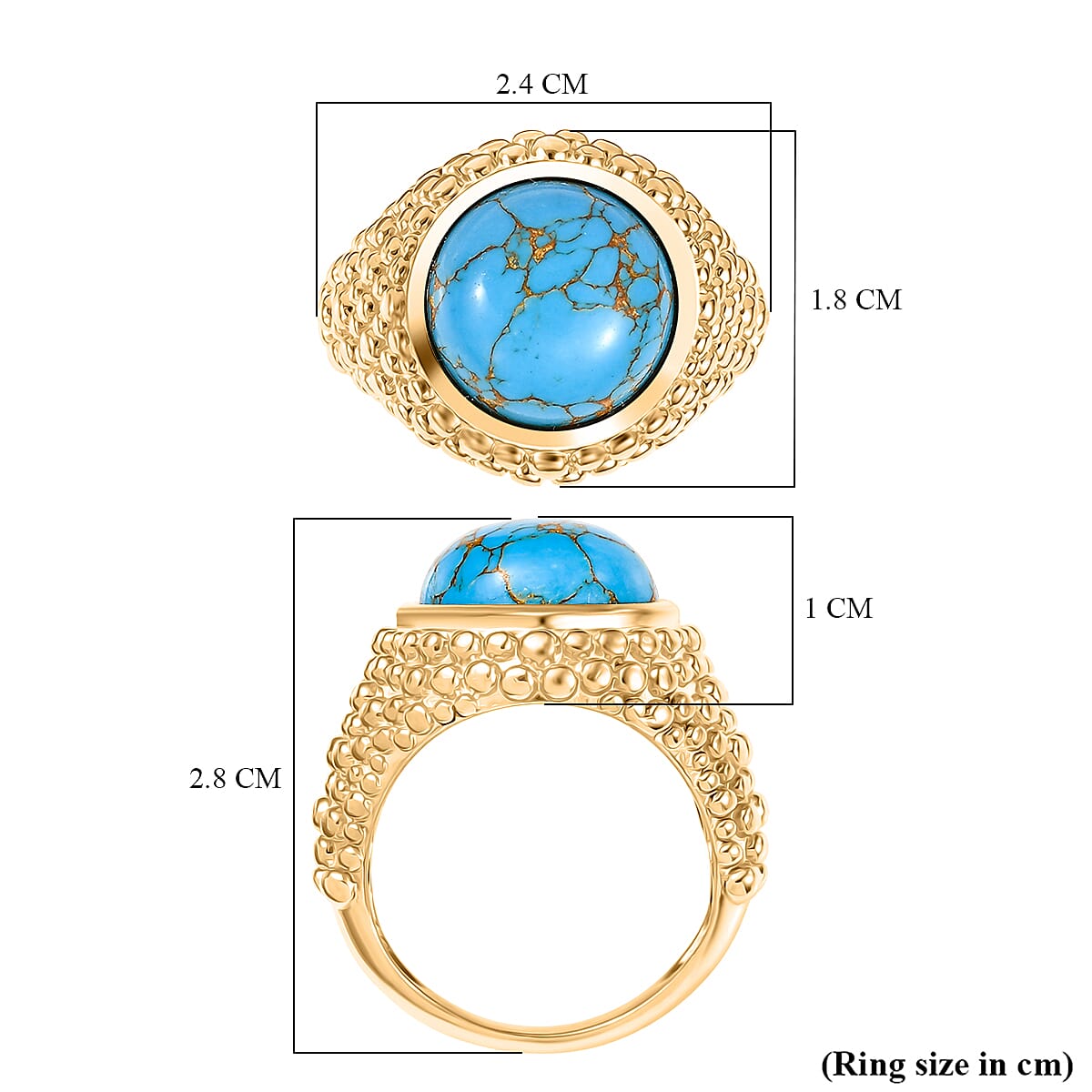 Tucson Find - Blue Turquoise Solitaire Ring 5.55 Ct. 8189738 5