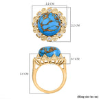 Ever True Tucson Find - Blue Turquoise & White Zircon Solitaire Ring 9.42 Ct.