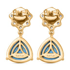 Tucson Find - Blue Turquoise & White Zircon Earring 6.80 Ct.