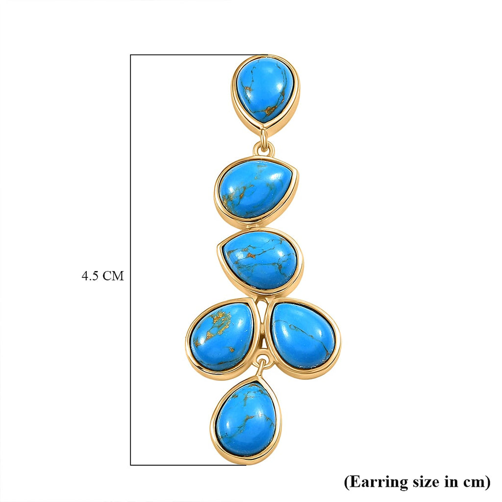 Tucson Find - Blue Turquoise Red Carpet Earring 12.09 Ct.
