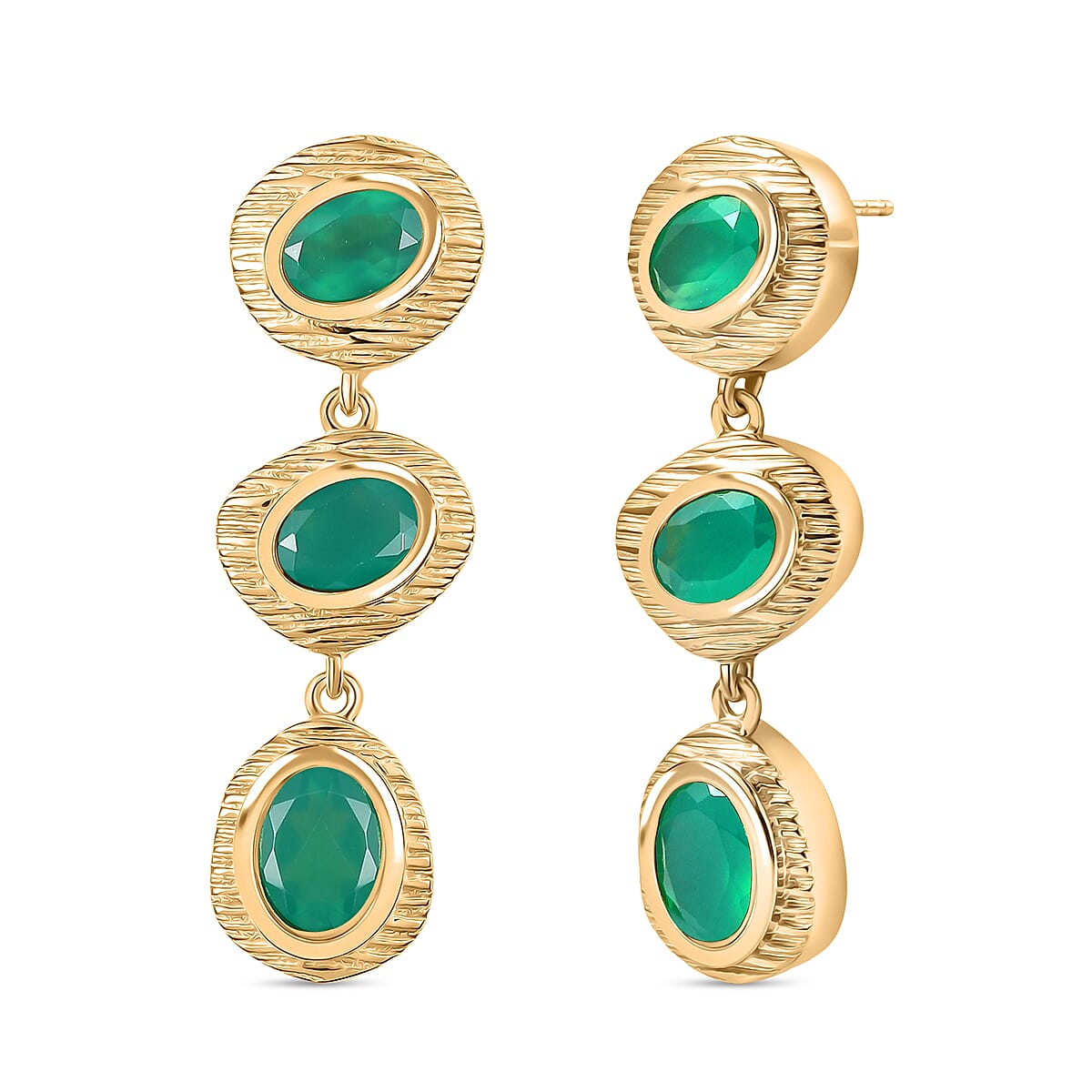 Ever True Dangling Earring with Push Back in Yellow Gold Plating 5.16 Ct. 8202167 0