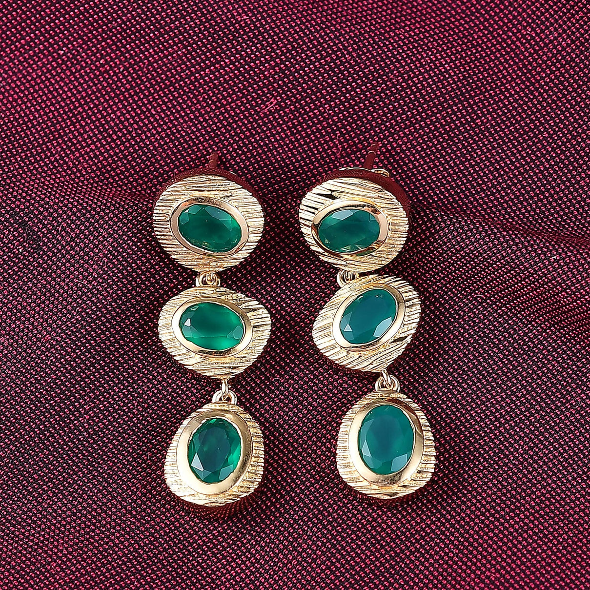 Ever True Dangling Earring with Push Back in Yellow Gold Plating 5.16 Ct. 8202167 2