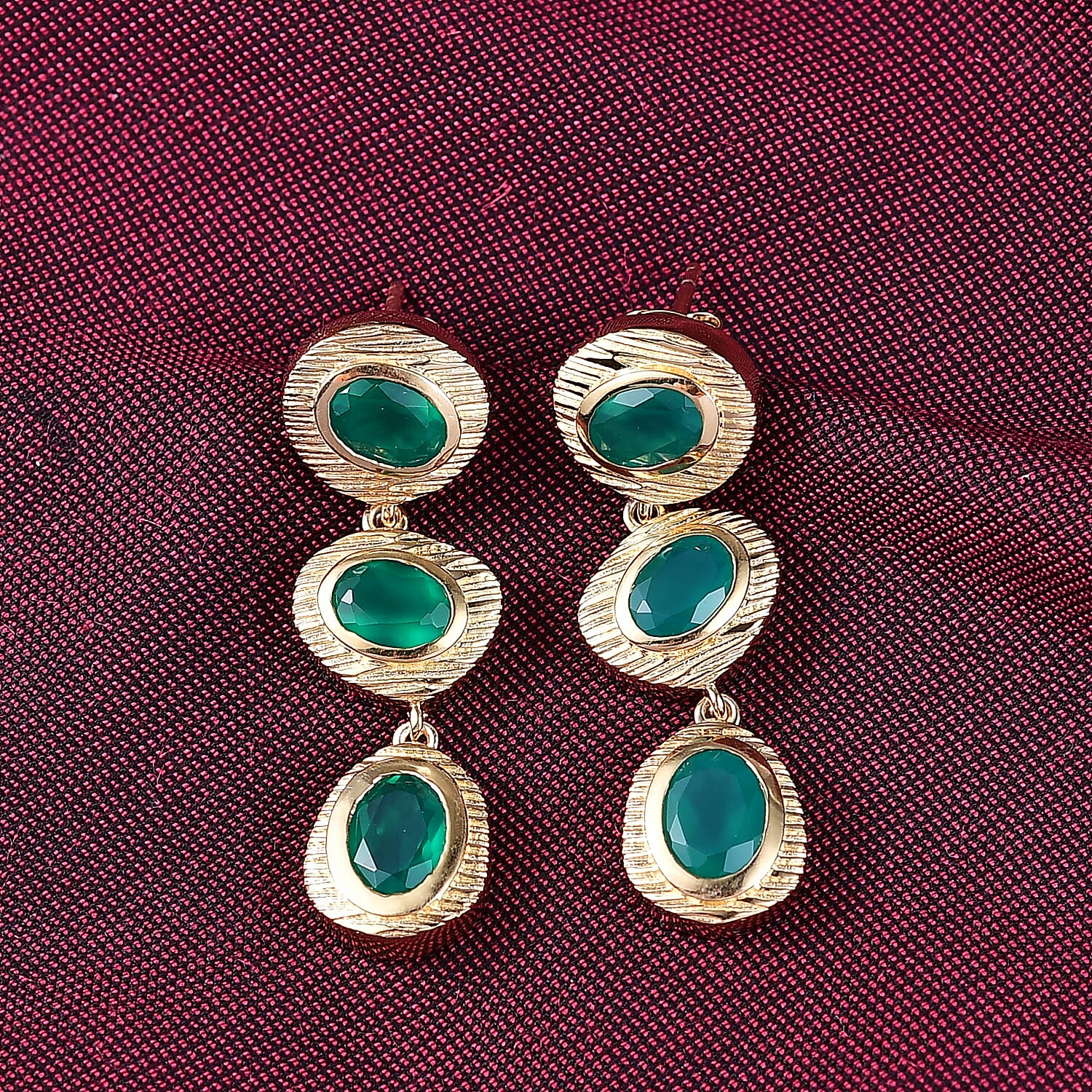 Ever True Dangling Earring with Push Back in Yellow Gold Plating 5.16 Ct. 8202167 2