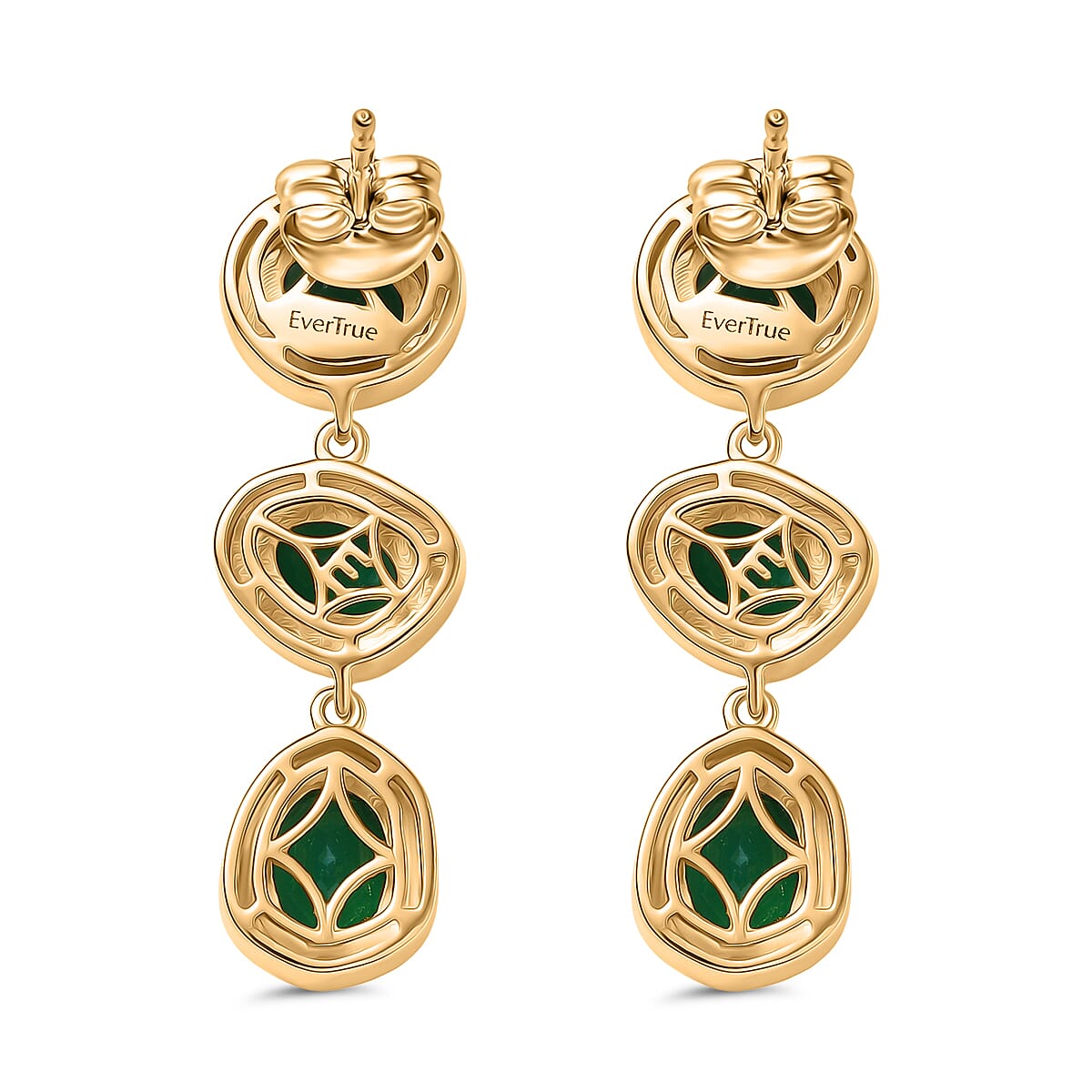 Ever True Dangling Earring with Push Back in Yellow Gold Plating 5.16 Ct. 8202167 5