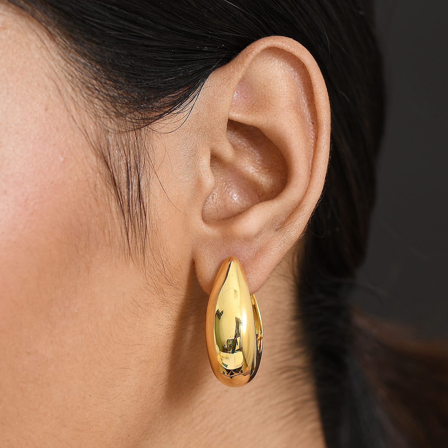EverTrue J Hoop Half Hoop Earring in Yellow Gold Plated 8216011 3