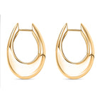 EverTrue J Hoop Half Hoop Earring in Yellow Gold Plated