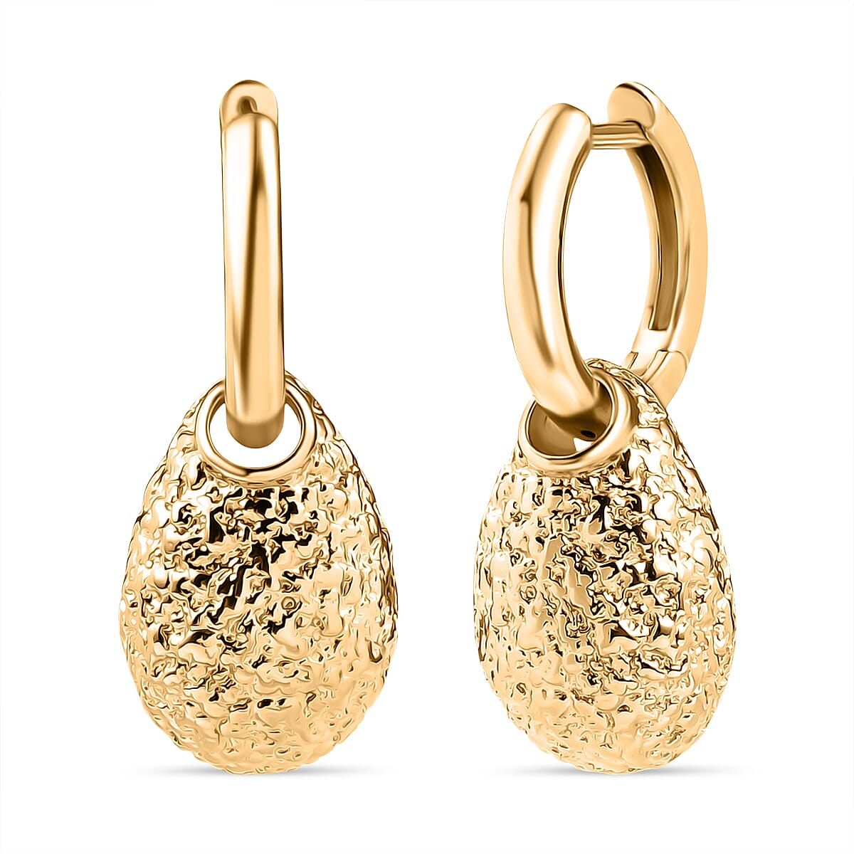 Designer Closeout - Textured Drop Earrings With Hoop Clasp 8216012 0