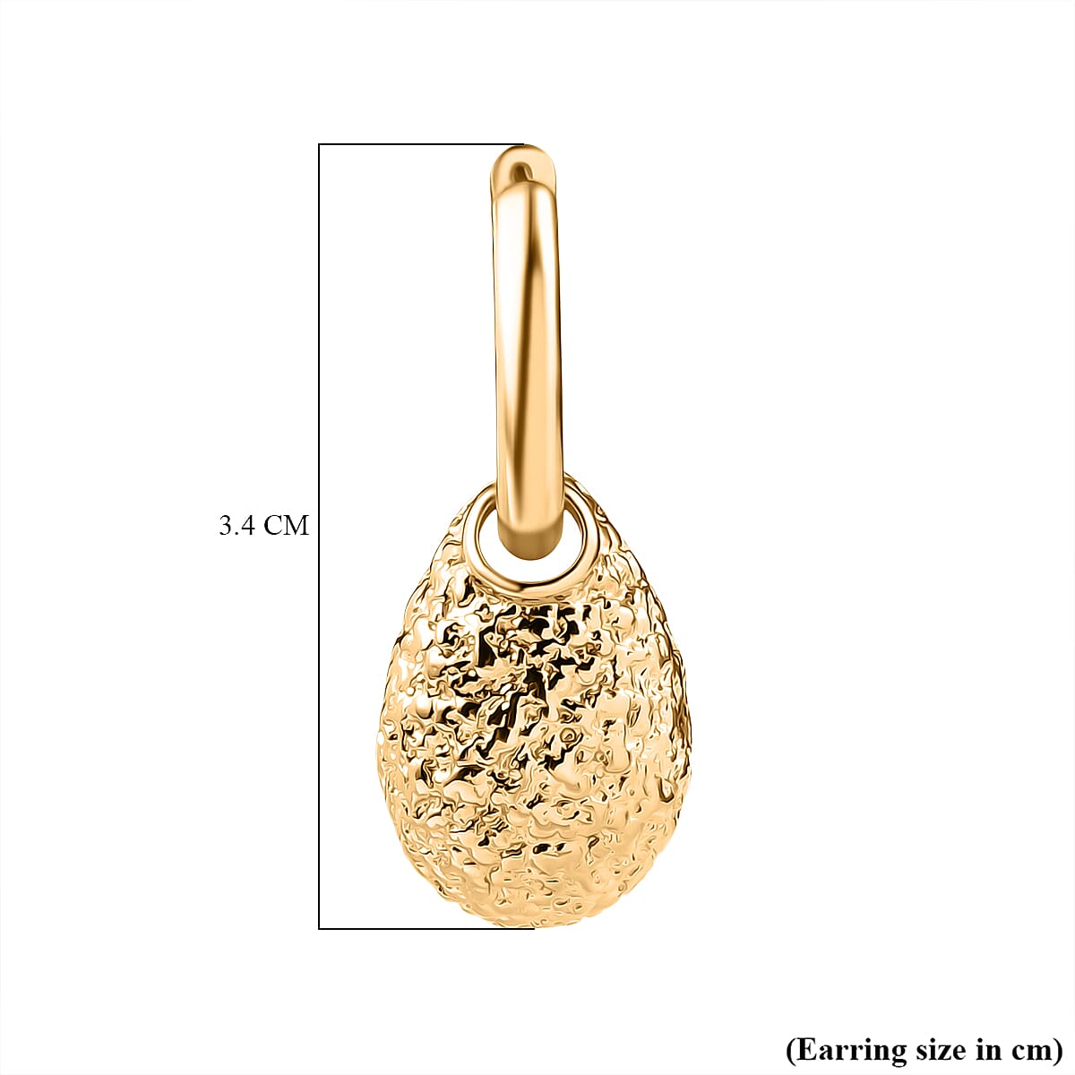 Designer Closeout - Textured Drop Earrings With Hoop Clasp 8216012 6