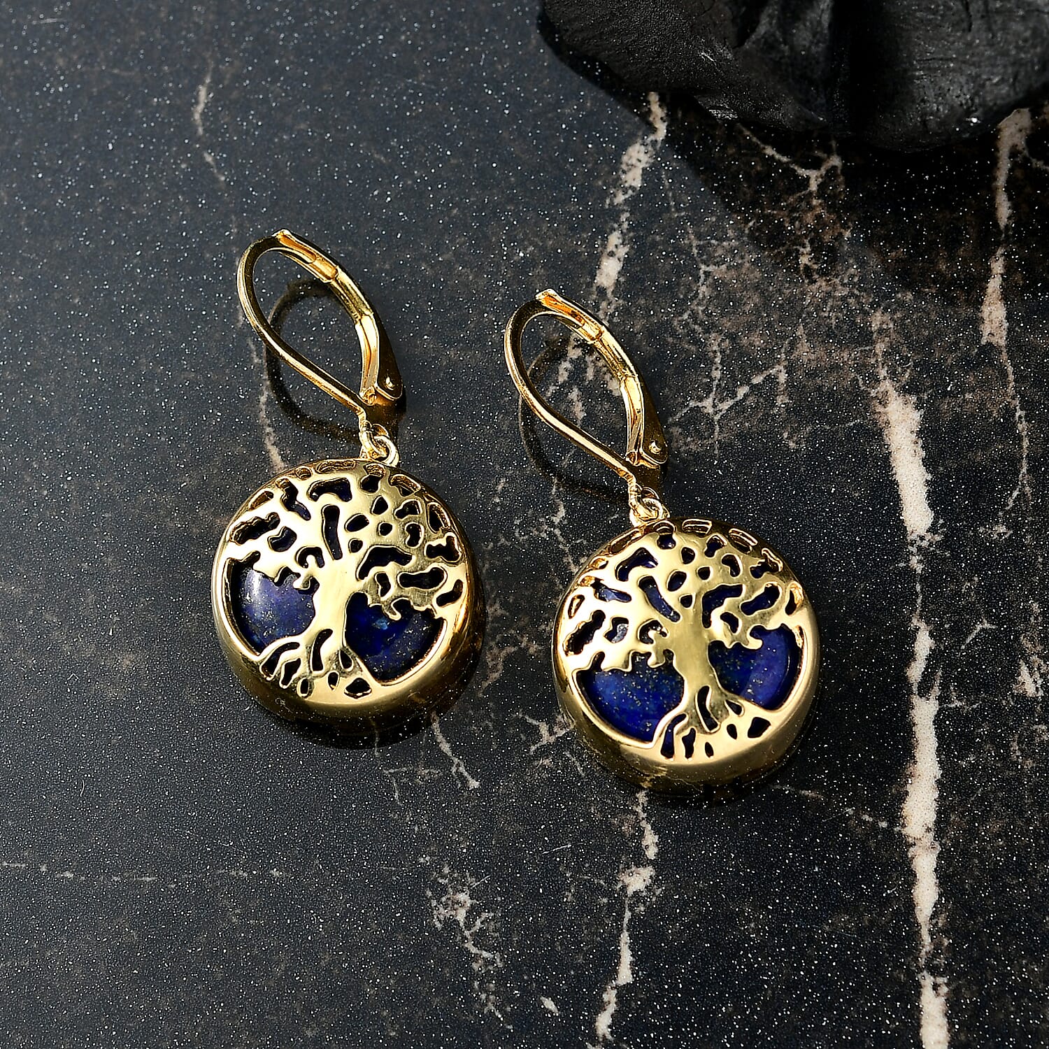 Natural Lapis Lazuli Earring with Lever Back 25.49 Ct. 8212570 2