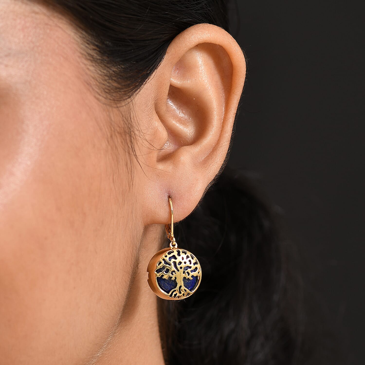Natural Lapis Lazuli Earring with Lever Back 25.49 Ct. 8212570 3