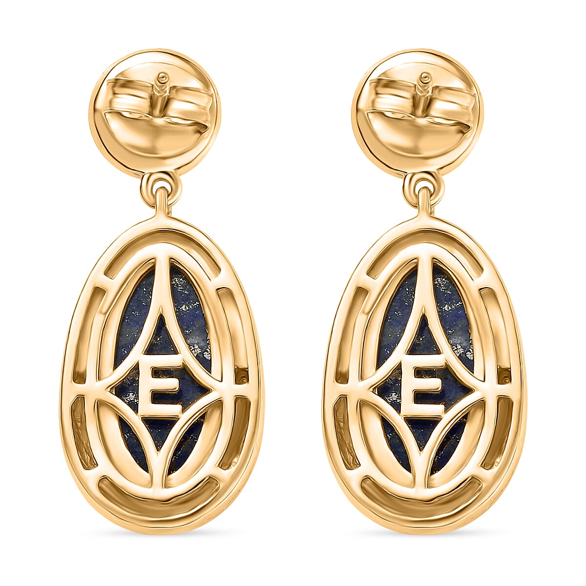 Natural Lapis Lazuli &amp; Fresh Water Pearl Dangling Earring with Push Back 12.08 Ct. 8202392 5