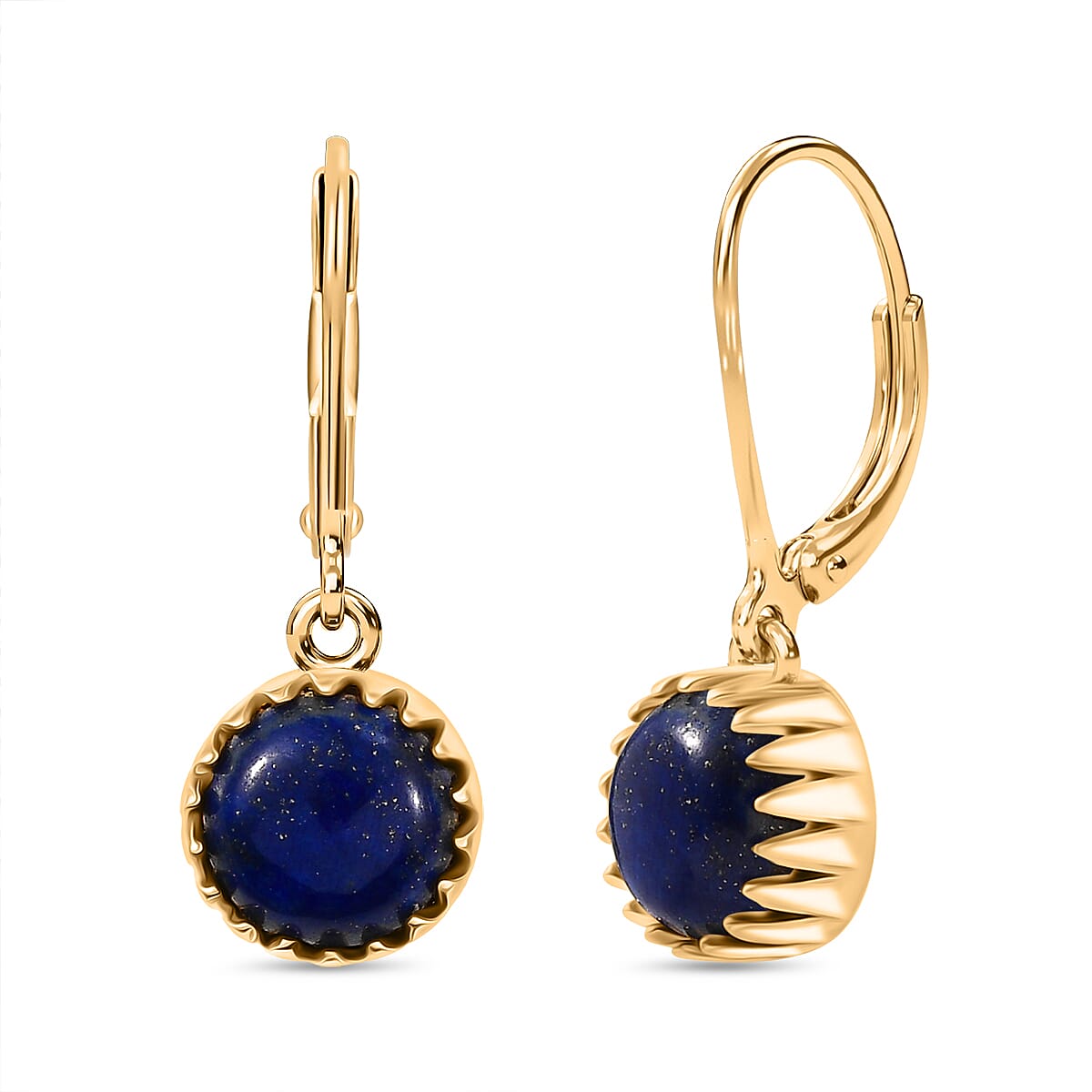 Natural Lapis Lazuli Solitaire Lever Back Earring 4.86 Ct. 8202328 0