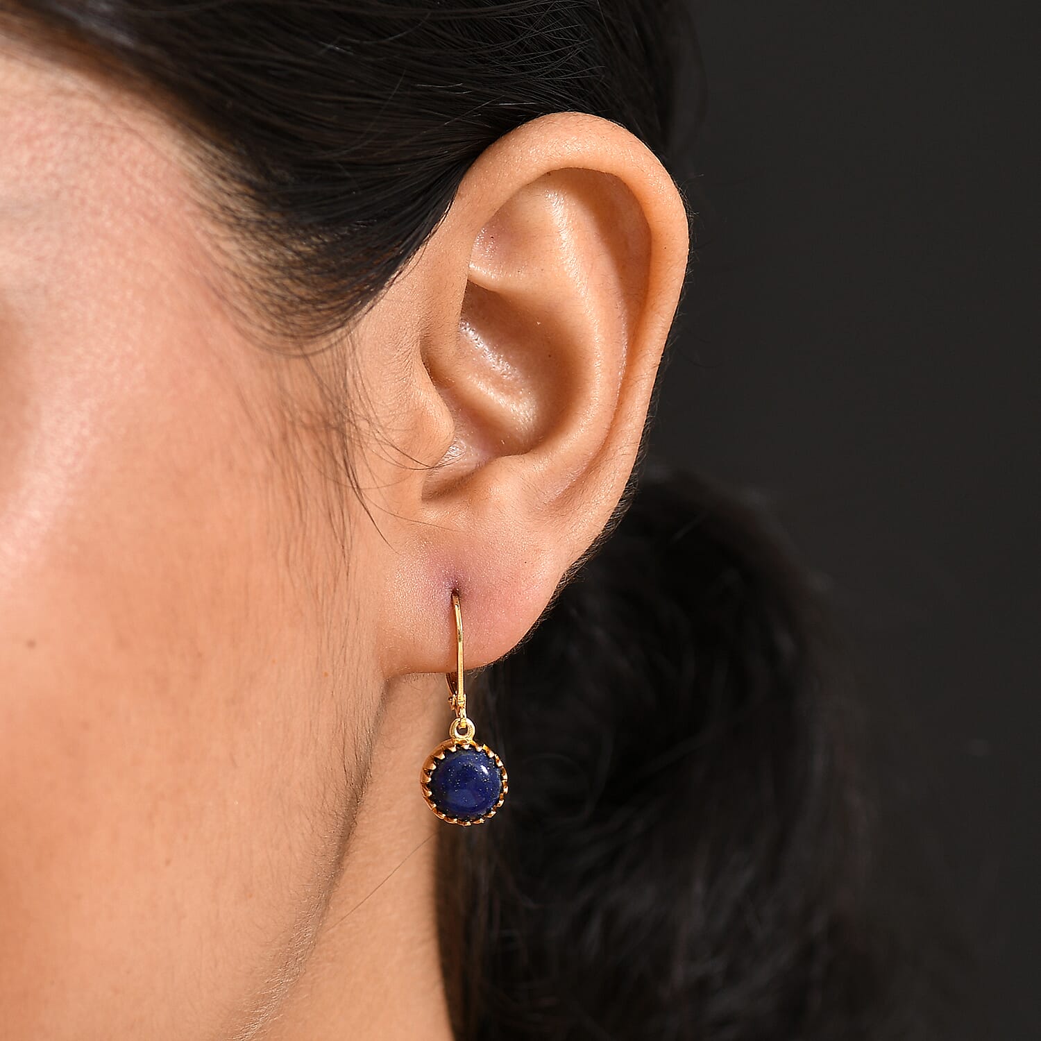 Natural Lapis Lazuli Solitaire Lever Back Earring 4.86 Ct. 8202328 3