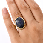 Natural Lapis Lazuli Solitaire Ring 16.99 Ct.