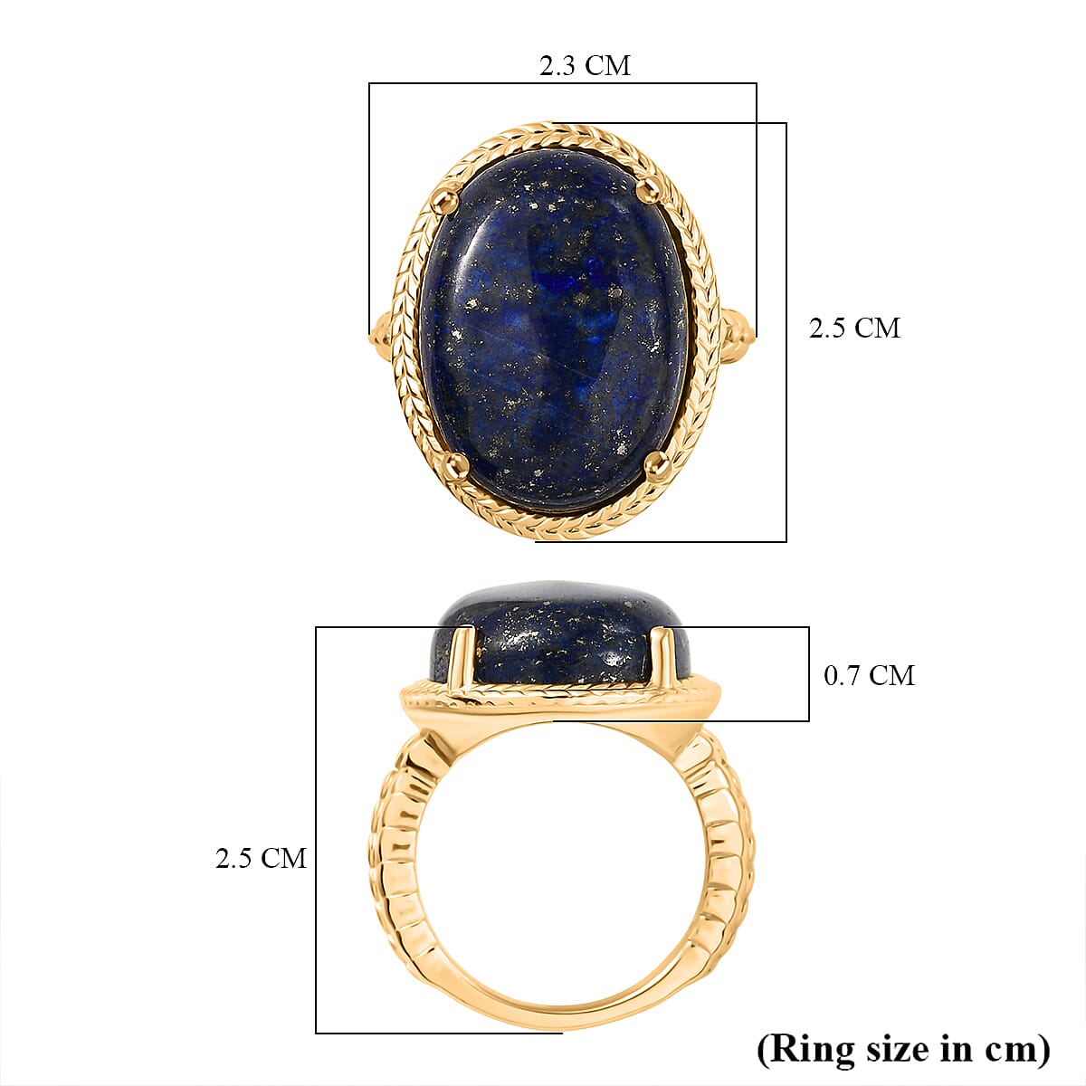 Natural Lapis Lazuli Solitaire Ring 16.99 Ct. 8202343 5