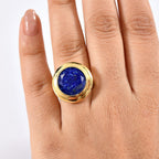 Natural Lapis Lazuli Solitaire Ring 7.62 Ct.