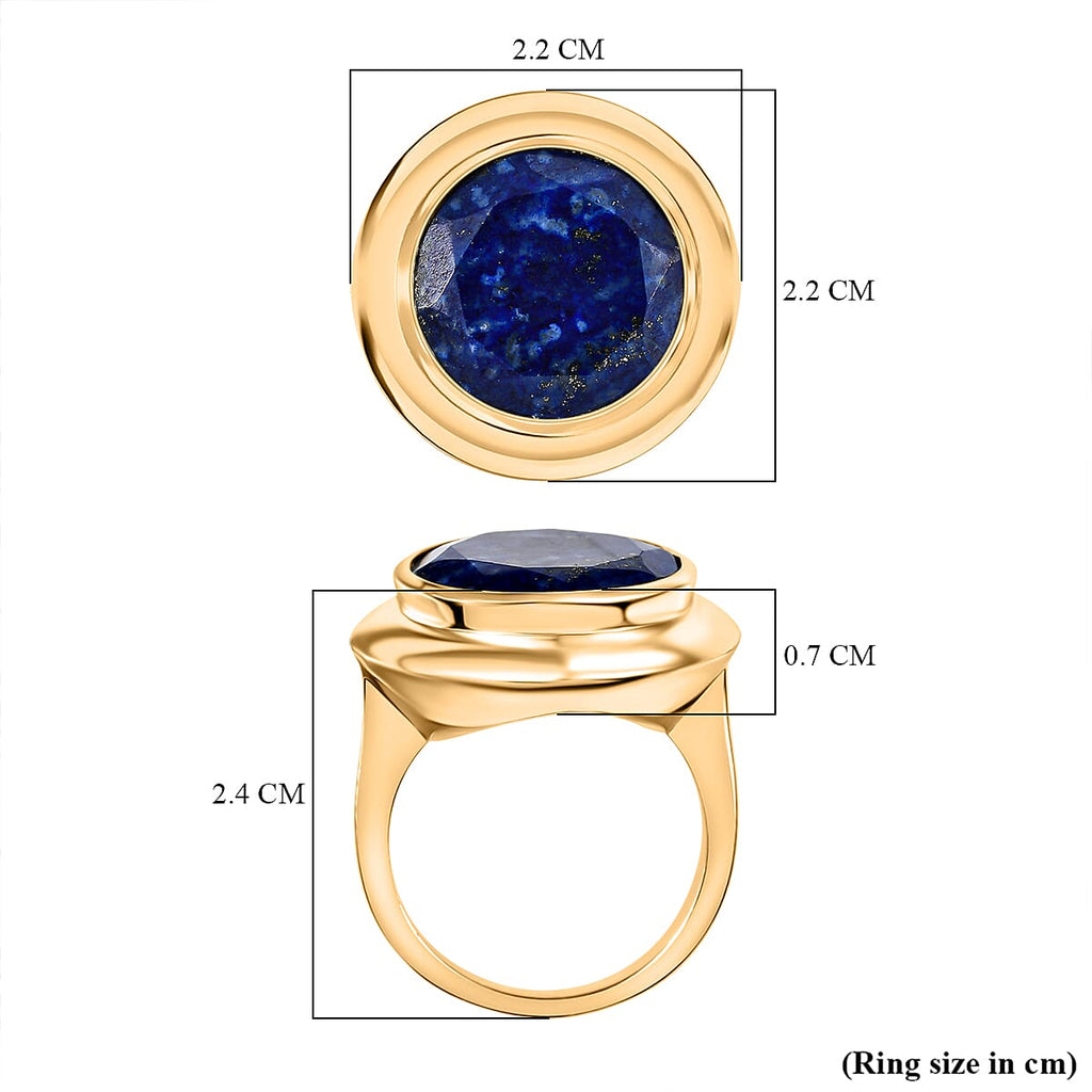 Natural Lapis Lazuli Solitaire Ring 7.62 Ct.