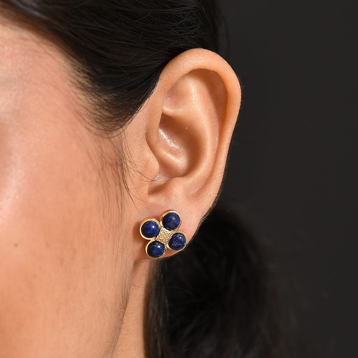 Natural Lapis Lazuli Solitaire Stud Push Post Earring 5.76 Ct. 8202390 3