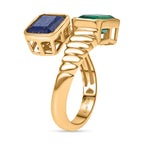 Ever True Lapis Lazuli & Verde Onyx Ring in Yellow Gold Plating 3.25 Ct.