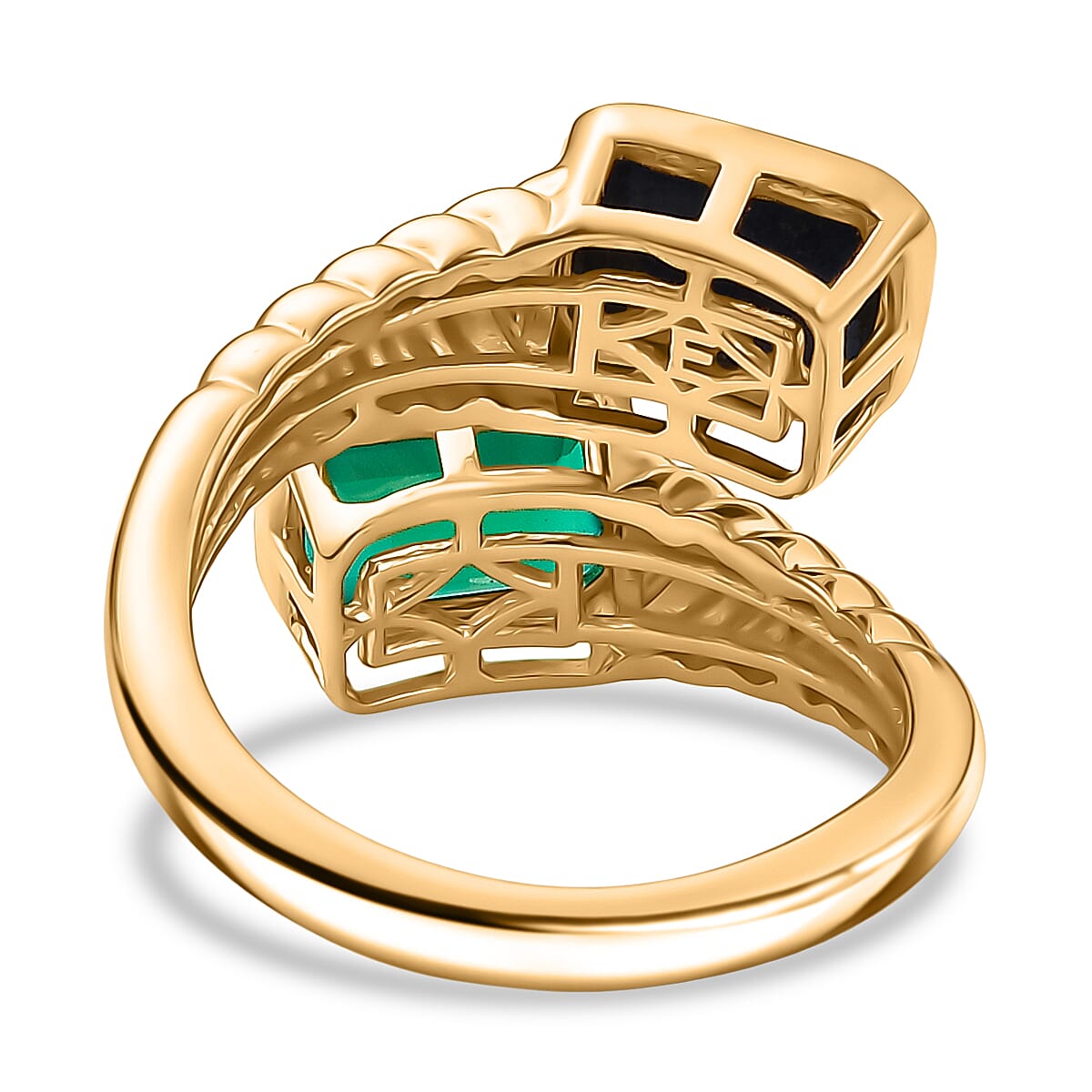 Lapis Lazuli &amp; Verde Onyx Ring in Yellow Gold Plating 3.25 Ct. 8195426 4