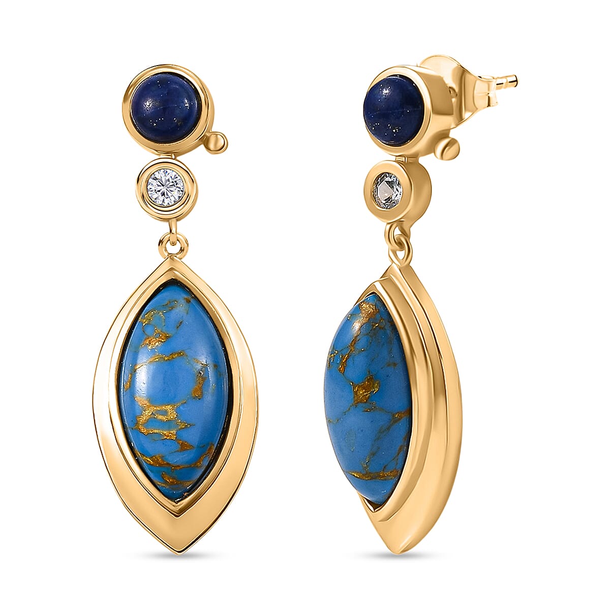 Tucson Find - Blue Turquoise &amp; Lapis Drop Earring 9.00 Ct. 8184238 0