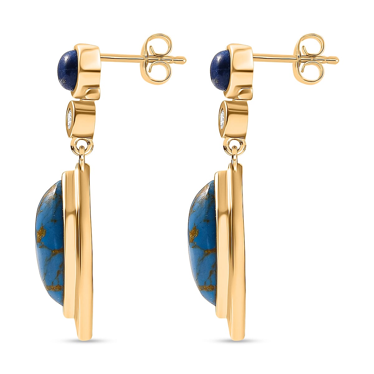 Tucson Find - Blue Turquoise &amp; Lapis Drop Earring 9.00 Ct. 8184238 5