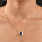 Natural Lapis Lazuli Necklace (Size - 20) with Lobster Clasp 4.95 Ct.