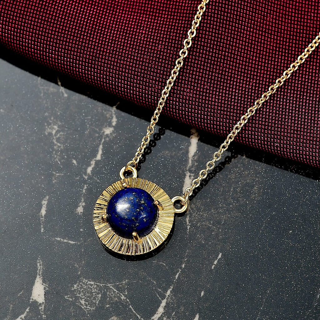 Natural Lapis Lazuli Necklace (Size - 20) with Lobster Clasp 4.95 Ct.