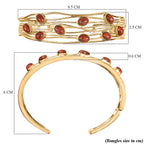 EverTrue Orange Mohave Turquoise Cuff Bangle (Size - 7.5) in Yellow Gold Plated 6.60 Ct.