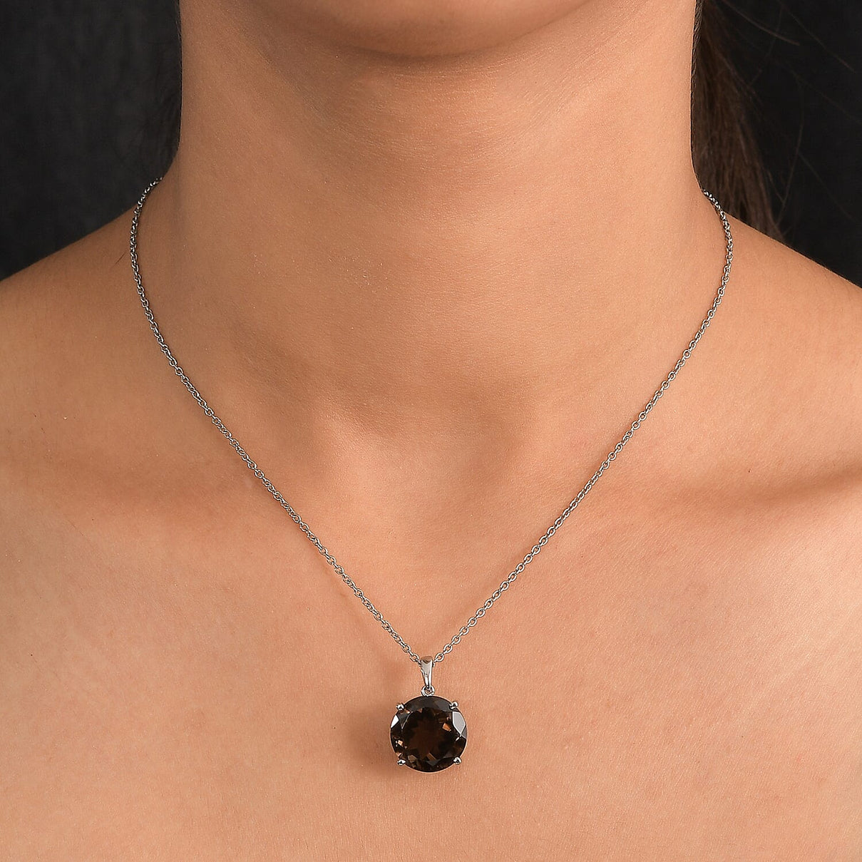 Premium Brazilian Smoky Quartz Solitaire Pendant 10.41 Ct. 8179650 2