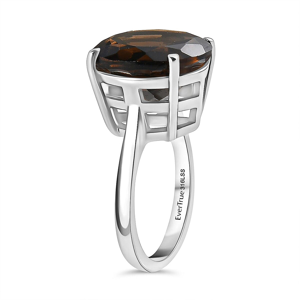 EverTrue Premium Brazilian Smoky Quartz Solitaire Ring 10.88 Ct.