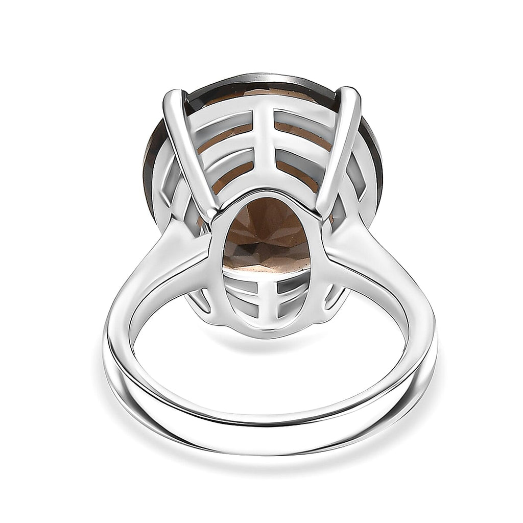 EverTrue Premium Brazilian Smoky Quartz Solitaire Ring 10.88 Ct.
