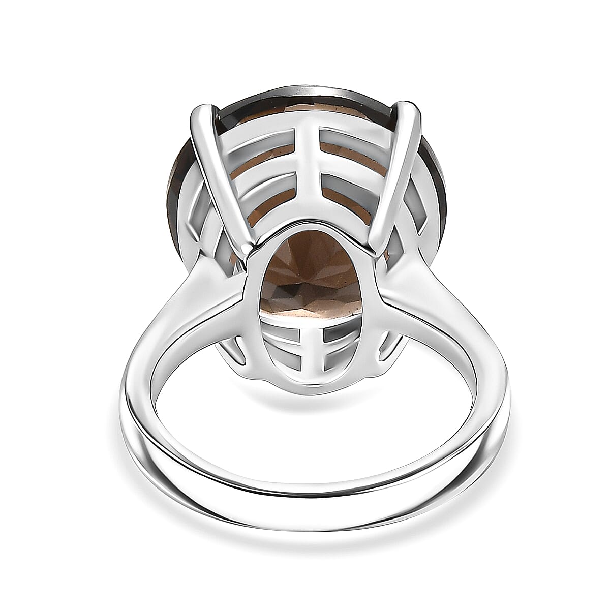 EverTrue 10.88 Ct. Smoky Quartz Solitaire Ring in Stainless Steel 8179635 4